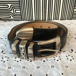 Streets Ahead Black and Silver Studded Leather Belt